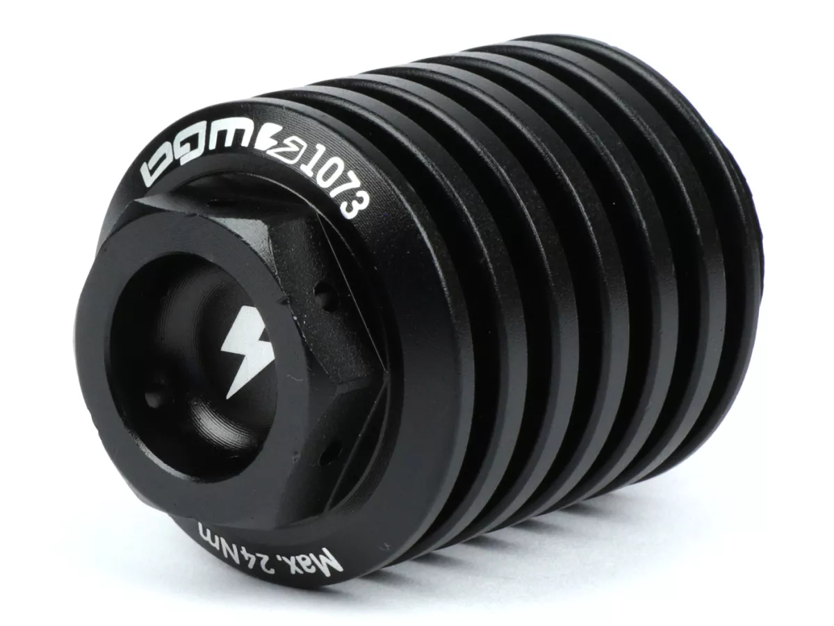Oil drain plug -BGM PRO, CNC, black mat- all Piaggio Leader 125-200cc, LEM 125-150cc, HE 125-150cc, IGET 125-150cc, Quasar/HPE 250-310cc, Master 400-500cc