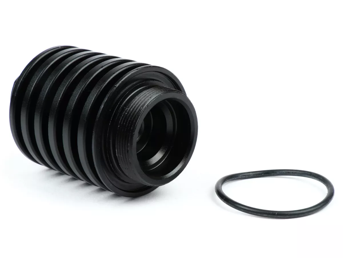Oil drain plug -BGM PRO, CNC, black mat- all Piaggio Leader 125-200cc, LEM 125-150cc, HE 125-150cc, IGET 125-150cc, Quasar/HPE 250-310cc, Master 400-500cc