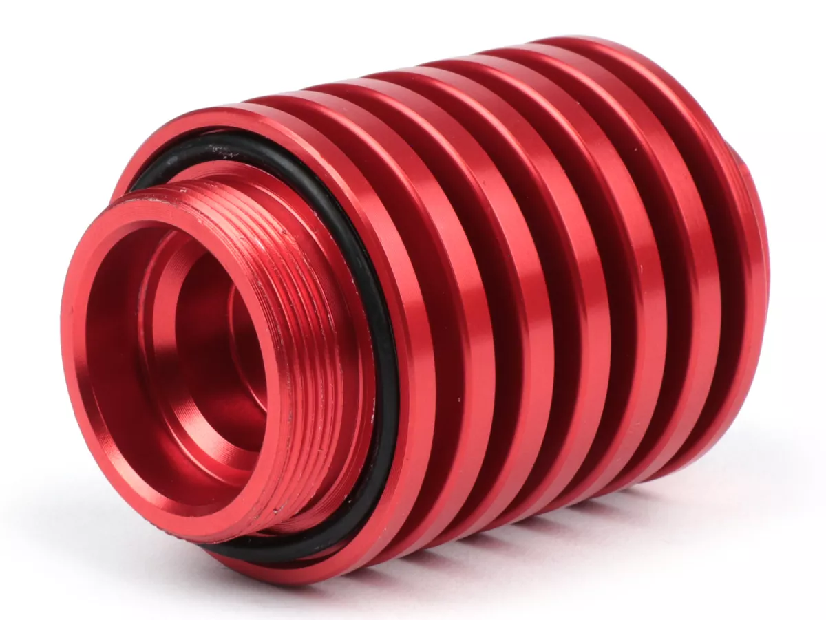 Bouchon huile -BGM PRO, CNC, rouge- tous les modèles Piaggio Leader 125-200cc, LEM 125-150cc, HE 125-150cc, IGET 125-150cc, Quasar/HPE 250-310cc, Master 400-500cc