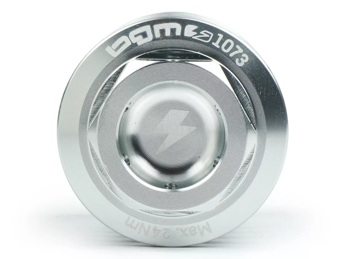Bouchon huile -BGM PRO, CNC, argenté- tous les modèles Piaggio Leader 125-200cc, LEM 125-150cc, HE 125-150cc, IGET 125-150cc, Quasar/HPE 250-310cc, Master 400-500cc