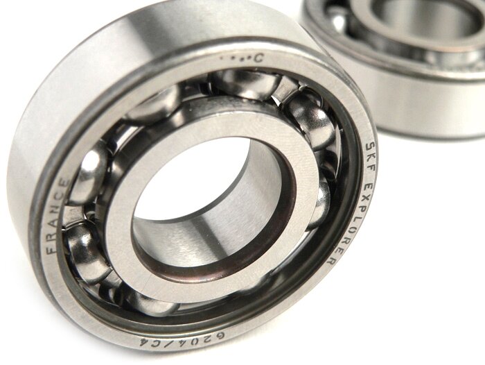 Lagersats - oljetätningssats för vevaxel -BGM ORIGINAL (SKF 6204/C4 metallbur) - Minarelli 50 cc