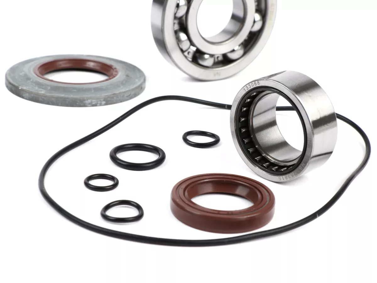 Bearing and oil seal set for crankshaft -BGM ORIGINAL- Vespa PX - metal type - incl. O-rings