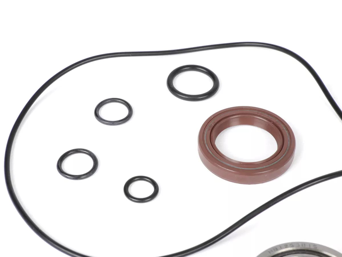 Bearing and oil seal set for crankshaft -BGM PRO FKM/Viton® (E10/etahnol resistant)- Vespa PX - rubber type - incl. O-rings