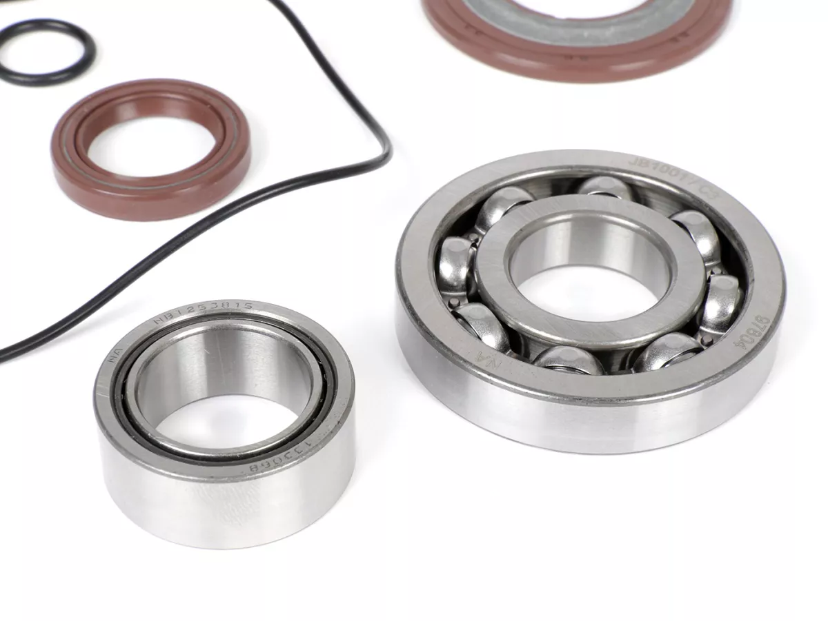 Bearing and oil seal set for crankshaft -BGM PRO FKM/Viton® (E10/etahnol resistant)- Vespa PX - rubber type - incl. O-rings