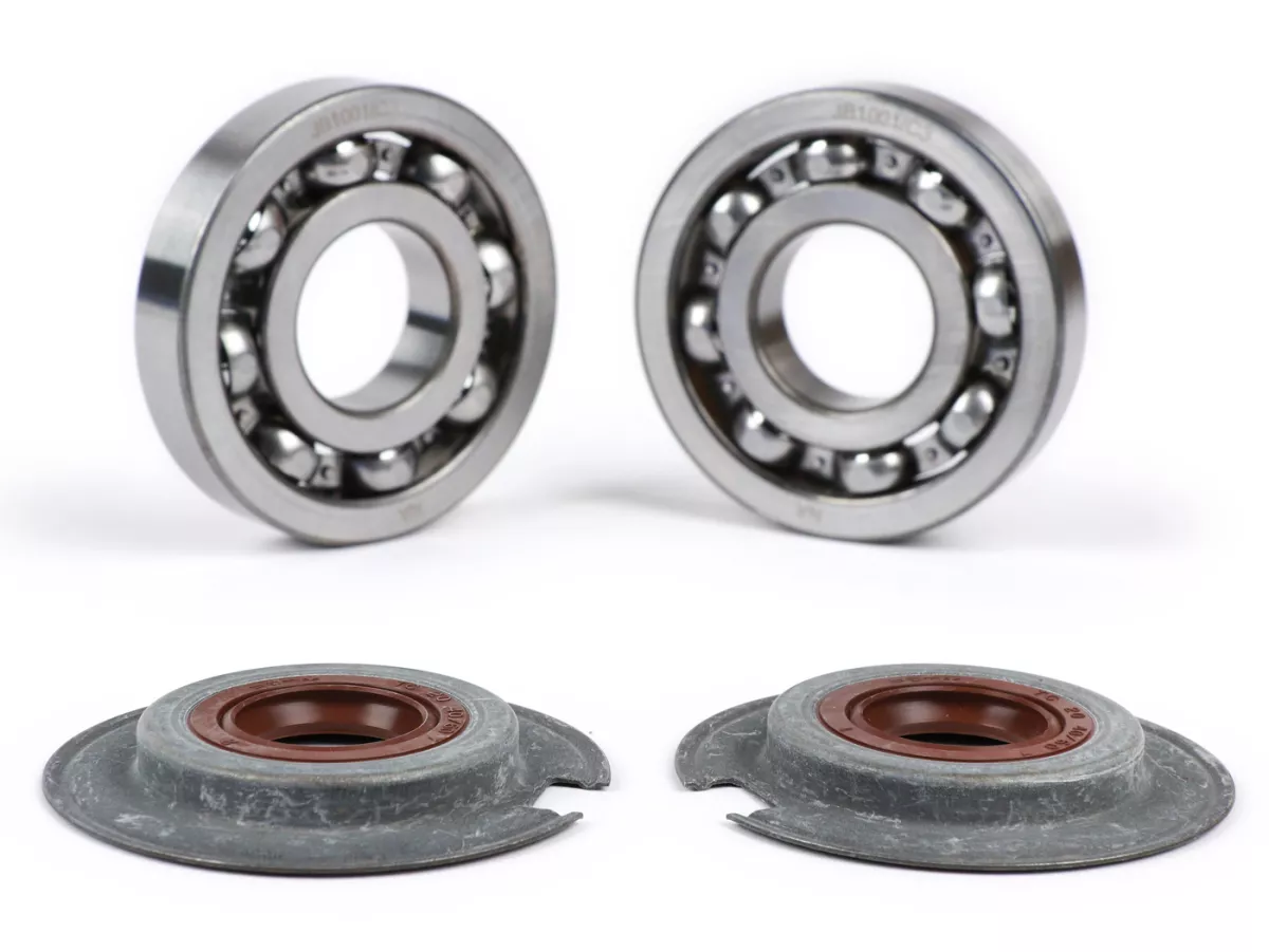 Set bantalan - set segel oli untuk poros engkol -Segel oli BGM PRO FKM / Viton® (tahan E10) - Vespa Wideframe VM, VN, VL, VB, GS150 / GS3 (VS1T - VS5T, VDTS), VD1, VD2, VNA1, VNA2 (VNA2M - 091392), VBA (VBA1M - 313583)