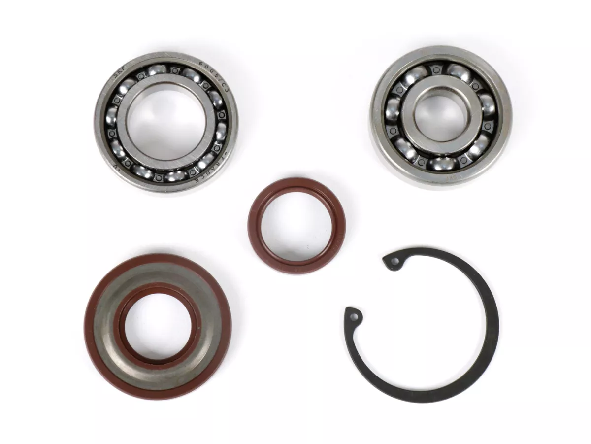 Bearing and oil seal set for crankshaft conversion to ETS -BGM PRO- Vespa V50, PV125, ET3, PK50, PK80, PK125 - 1x 6303 + 1x 6005 C3