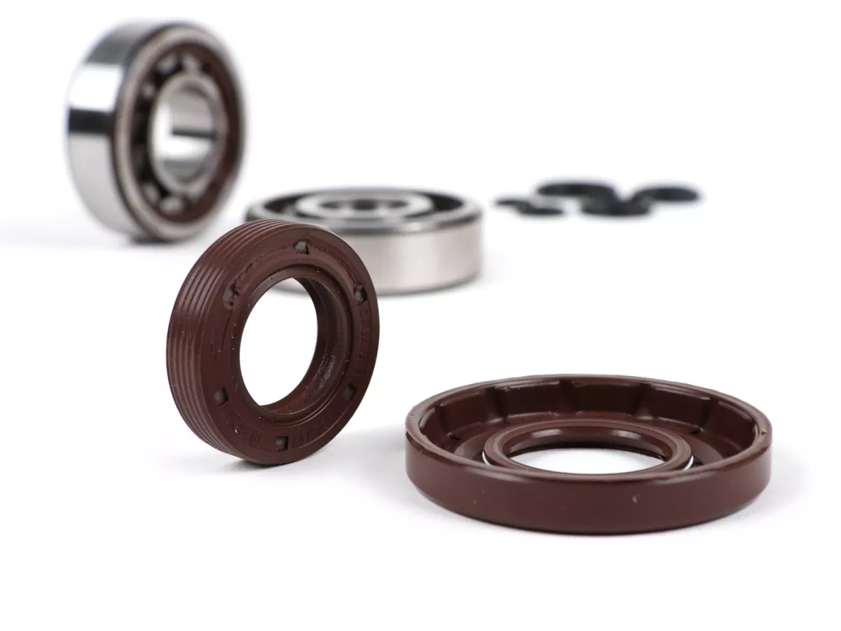 Kit roulements et joints spy pour vilebrequin -BGM ORIGINAL- Vespa V50, PV125, ET3, PK50S, PK80S, PK125S - 1x 6303 + 1x NU204