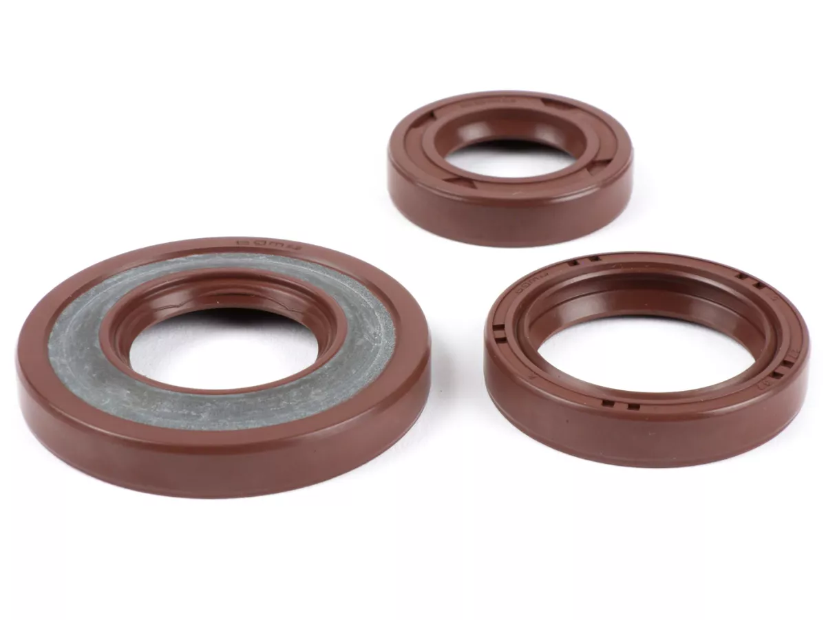 Juego de retenes -BGM PRO, FKM/Viton® (resistente a E10)- Vespa Smallframe 19mm - V50, PV125, ET3, PK50, PK80, PK125 S