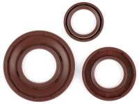 Oil seal set engine -BGM PRO, FKM/Viton® (E10/etahnol resistant) rubber,brown- Vespa Largeframe PX (-1984), P80X, P125X, P150X, P200E, Rally200 (VSE1T, 33997-, Ducati), Sprint Veloce150 (VLB1T,294260-), GTR125 (VNL2T, 145901-), TS125 (VNL3T, 18139-) - ext