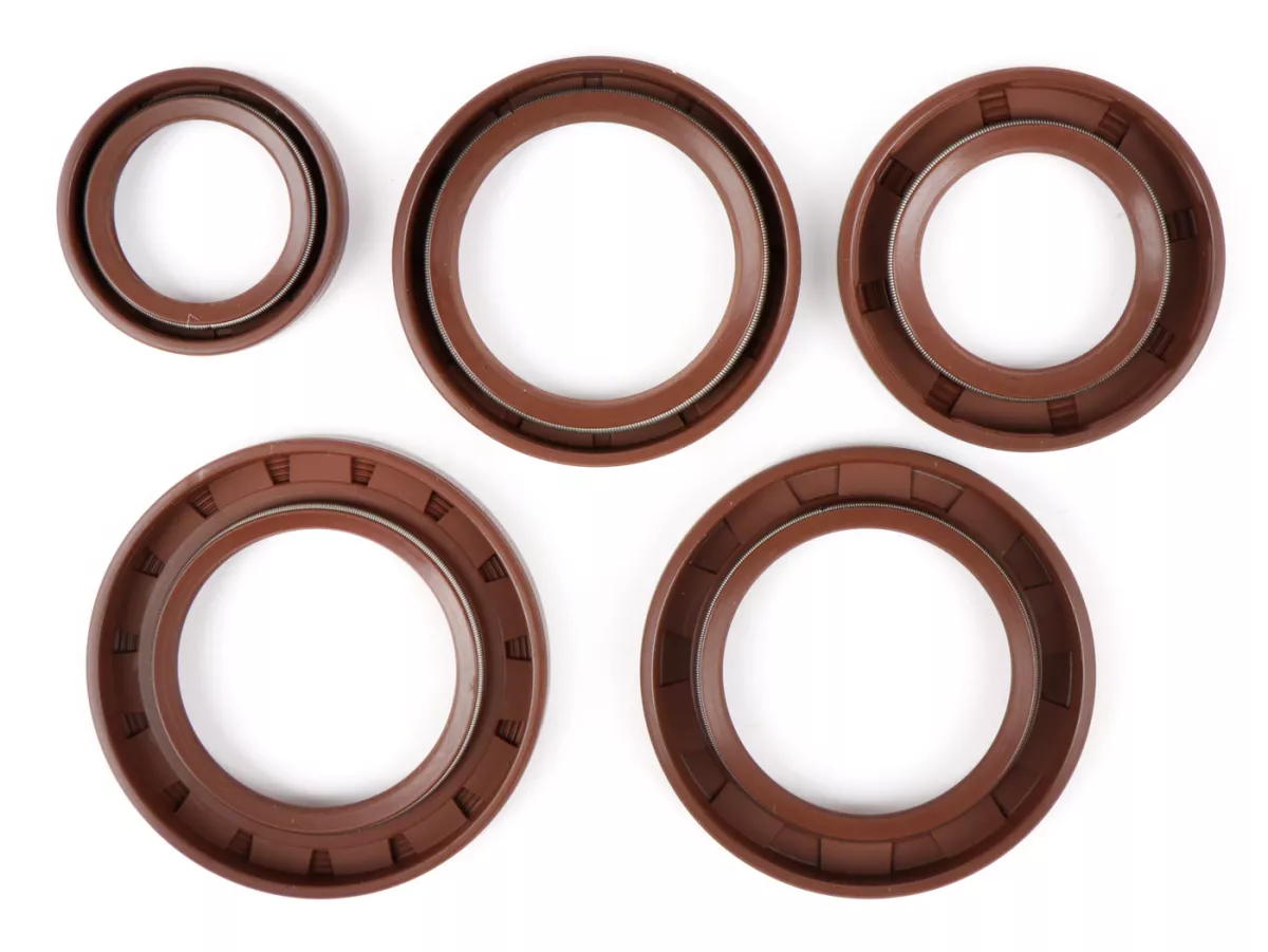Juego de retenes -BGM PRO, FKM/Viton® (resistente a E10)- Lambretta LI 125-150 (series 2-3), LIS, SX, TV (series 2-3), GP/DL