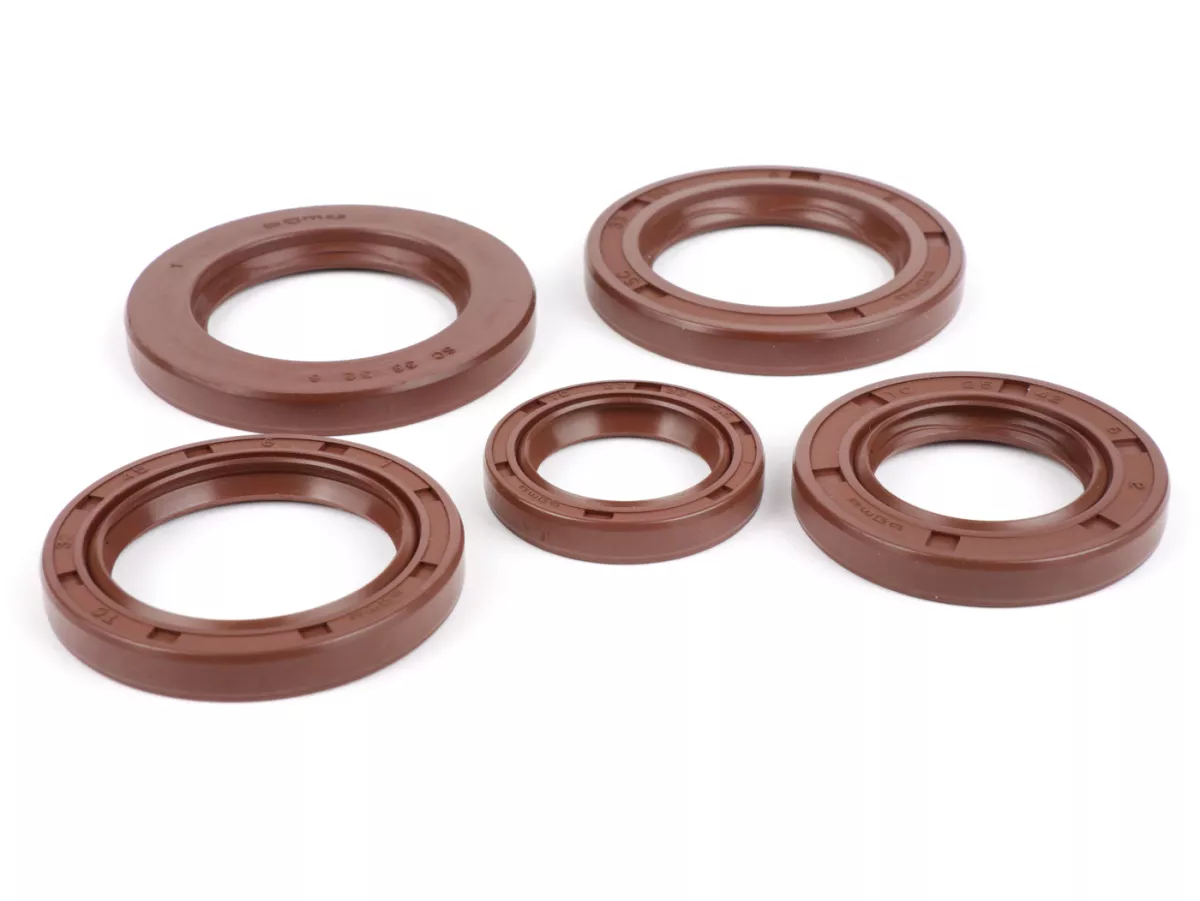 Juego de retenes -BGM PRO, FKM/Viton® (resistente a E10)- Lambretta LI 125-150 (series 2-3), LIS, SX, TV (series 2-3), GP/DL