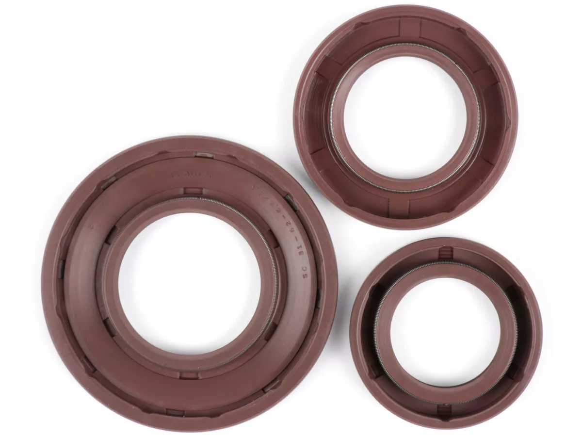 Juego de retenes -BGM PRO, FKM/Viton® (resistente a E10)- Vespa Largeframe Vespa Rally200 (VSE1T -33996, encendido Femsatronic)