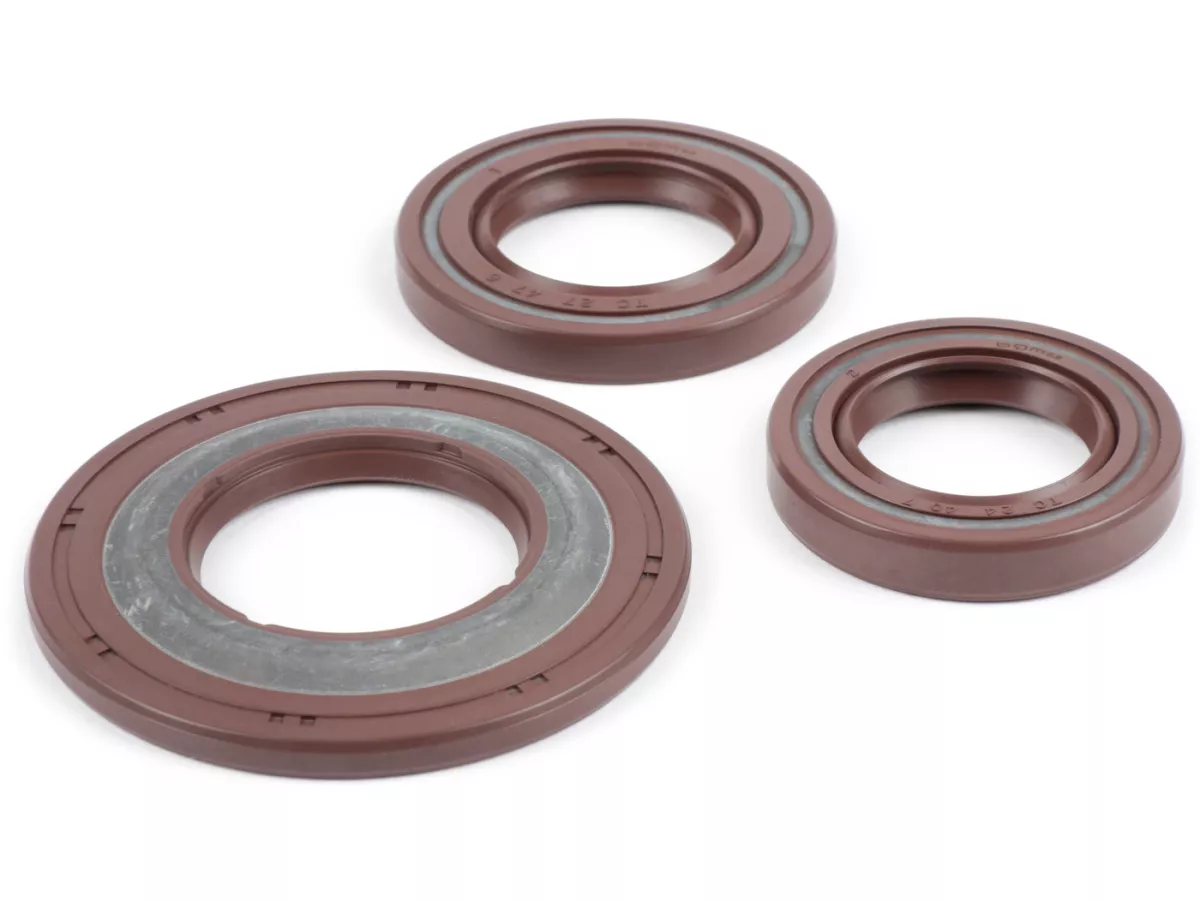 Juego de retenes -BGM PRO, FKM/Viton® (resistente a E10)- Vespa Largeframe Vespa Rally200 (VSE1T -33996, encendido Femsatronic)