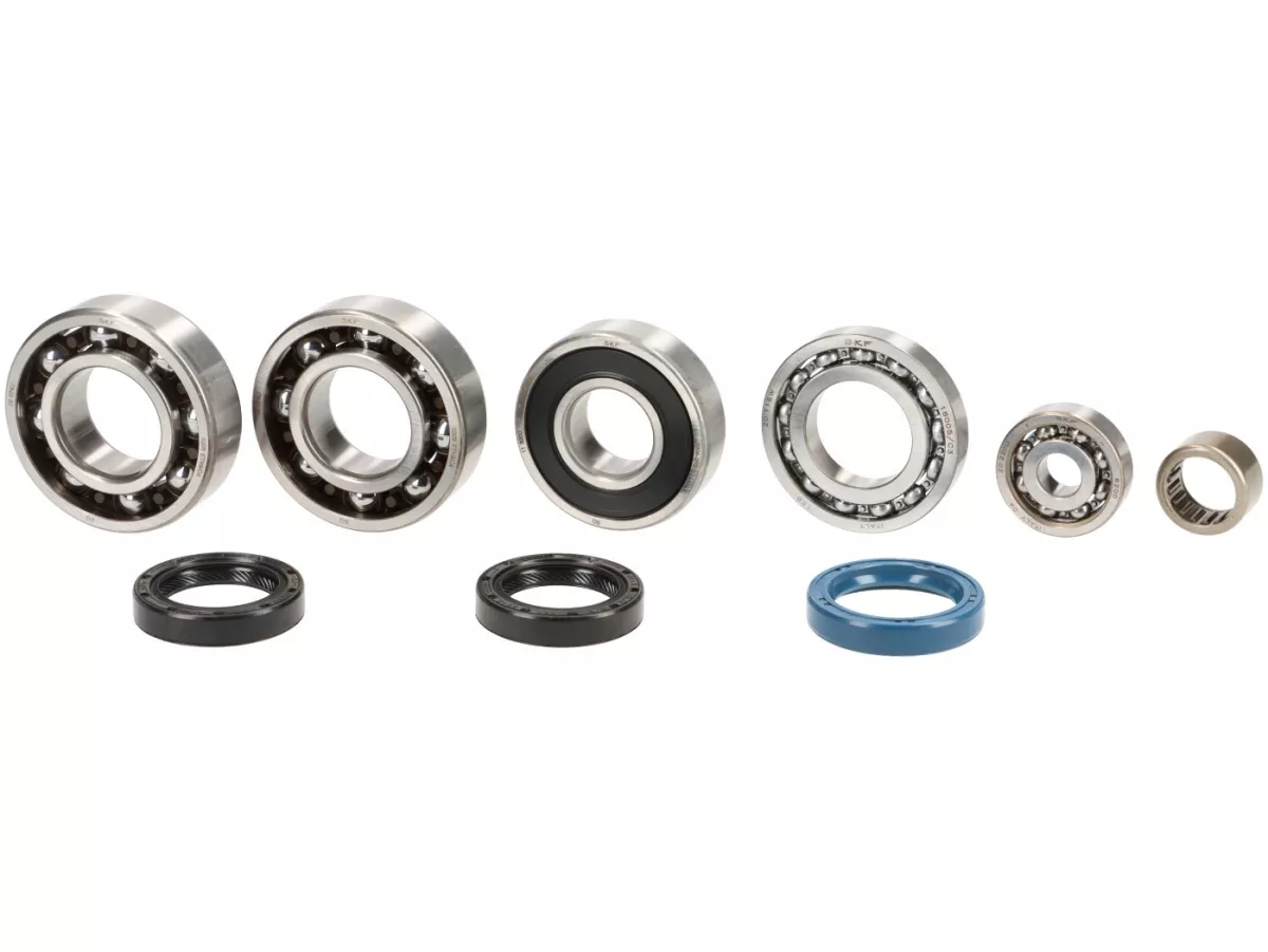 Juego de cojinetes - Juego de retenes para cárter motor y cigüeñal -QUATTRINI M200- Vespa V50/PV/ET3/PK - 6205TN9 C4 - FKM/Viton