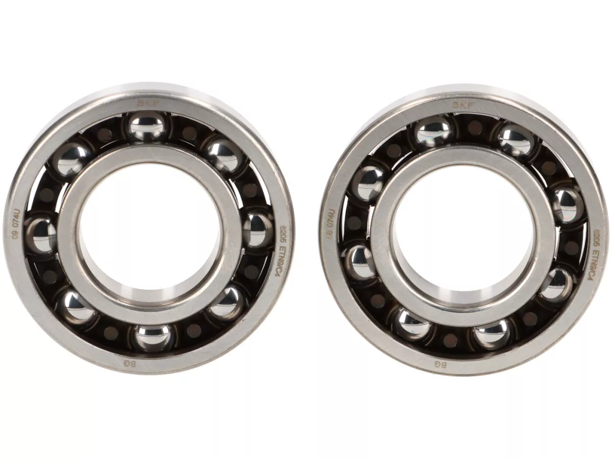 Juego de cojinetes - Juego de retenes para cárter motor y cigüeñal -QUATTRINI M200- Vespa V50/PV/ET3/PK - 6205TN9 C4 - FKM/Viton