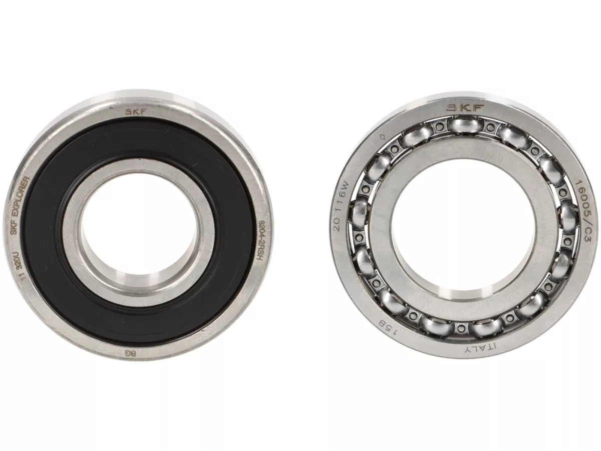 Juego de cojinetes - Juego de retenes para cárter motor y cigüeñal -QUATTRINI M200- Vespa V50/PV/ET3/PK - 6205TN9 C4 - FKM/Viton