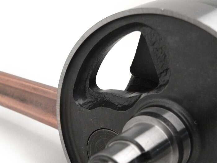 Albero motore -BGM ORIGINAL standard (valvola rotante), corsa 51mm, biella 97mm, cono Ø20mm- Albero di conversione per 125cc (PK50XL/XL2) e accensione elettronica 12V (V50, 50N, PV, ET3, PK50S, PK80S, PK125S)