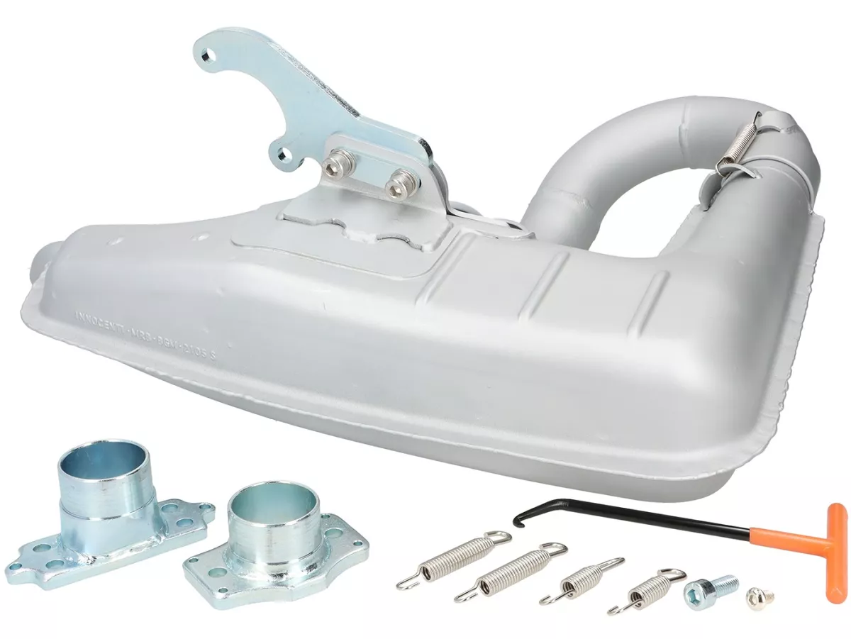 Avgasrör -BGM PRO Clubman Sport- Lambretta Serie 1-3 - Silver - LI 125, LI 150, LiS 125, LiS 150, TV 175, SX, TV, GT, GP 125, 150, 200