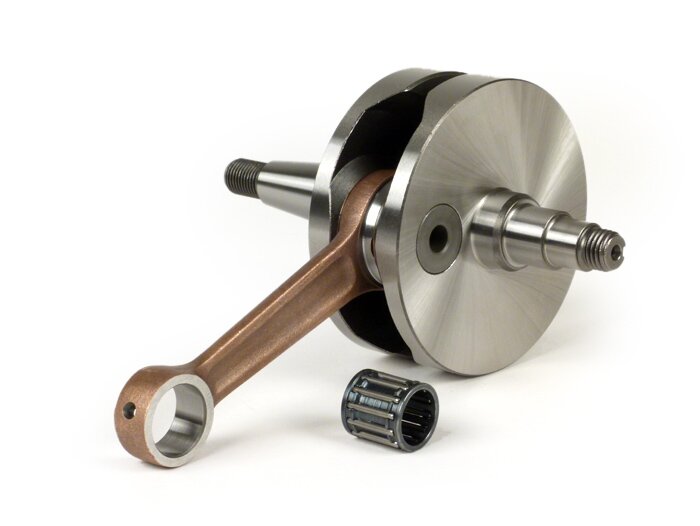 Crankshaft -BGM Pro RACING (for reed intake) full circle web, 51mm stroke, 97mm conrod- Vespa PK125 XL2, PK125 ETS (Ø=24mm cone)