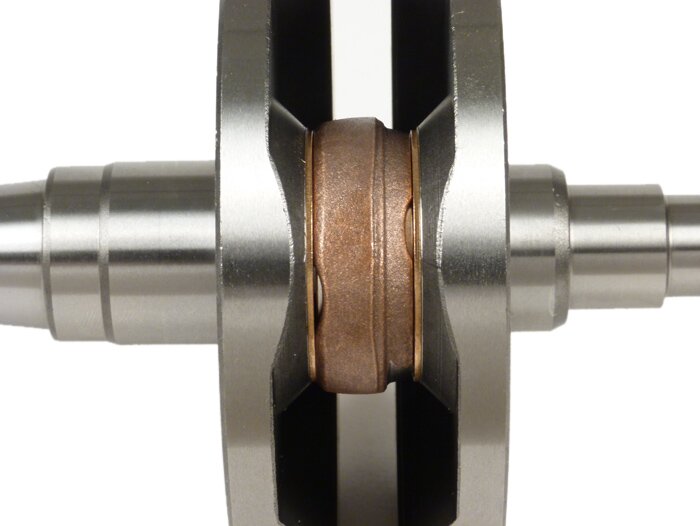 Crankshaft -BGM Pro RACING (for reed intake) full circle web, 51mm stroke, 97mm conrod- Vespa PK125 XL2, PK125 ETS (Ø=24mm cone)