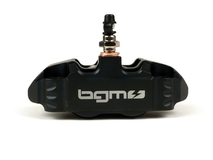 Voorremklauw -BGM PRO, 4-zuiger, radiale montage (adapter vereist)- voor PX Disc, LML Star, Stella, Grimeca NT classic- Vespa PX (vanaf 1998, standaard), PX, T5 125cc, PK XL - Zwart