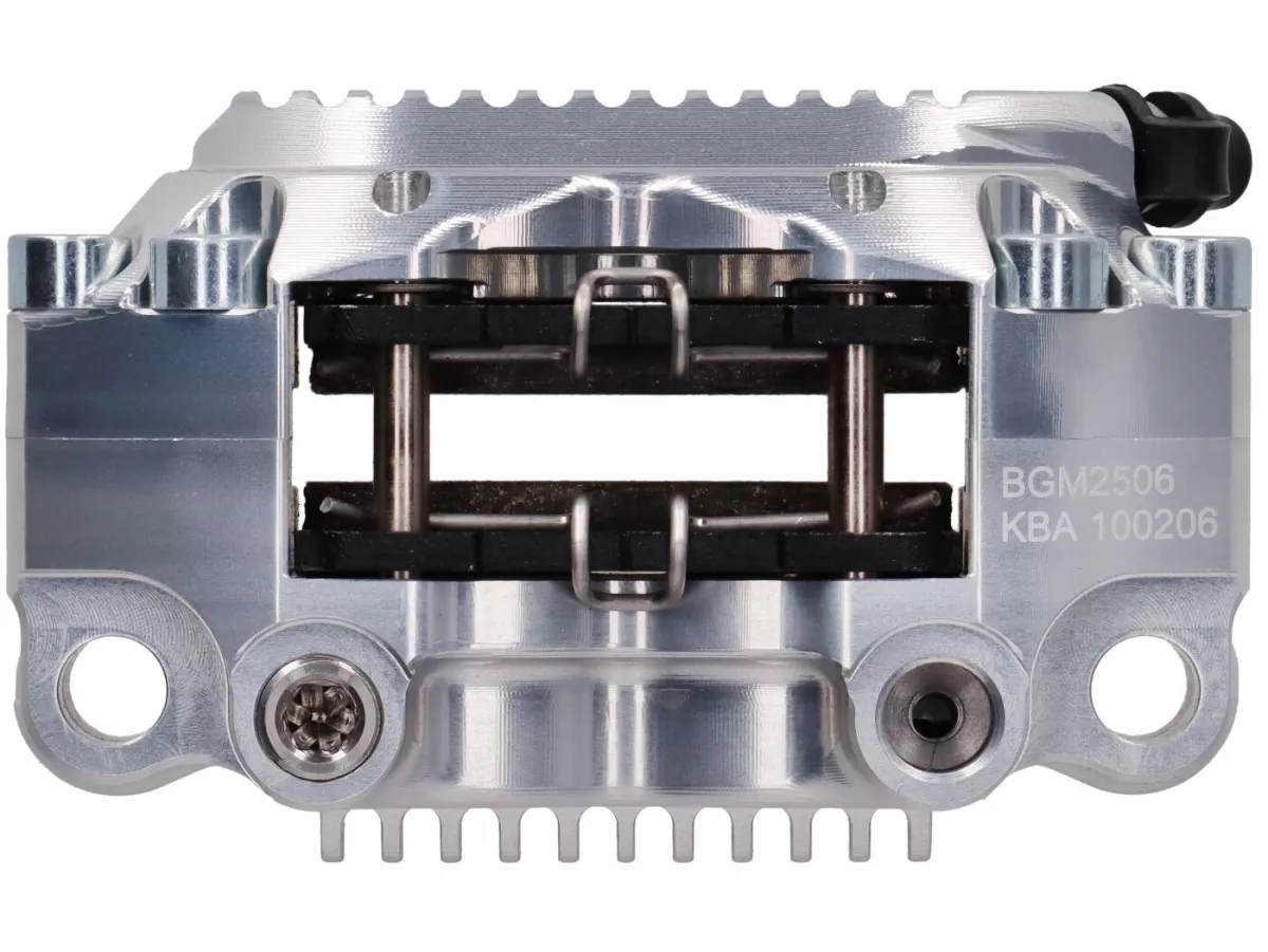 Kit completo de freno delantero - Freno radial BGM PRO SPORT de 4 pistones con adaptador fresado CNC incl. certificado TÜV - adecuado para frenos de disco Vespa PX Disc (a partir de 1998), MY, 2011 y Grimeca retrofit - plata
