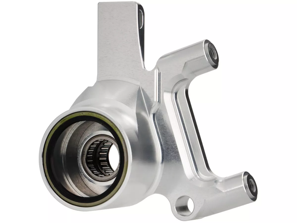 Kit completo de freno delantero - Freno radial BGM PRO SPORT de 4 pistones con adaptador fresado CNC incl. certificado TÜV - adecuado para frenos de disco Vespa PX Disc (a partir de 1998), MY, 2011 y Grimeca retrofit - plata