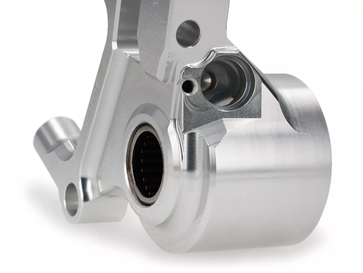 Kit completo de freno delantero - Freno radial BGM PRO SPORT de 4 pistones con adaptador fresado CNC incl. certificado TÜV - adecuado para frenos de disco Vespa PX Disc (a partir de 1998), MY, 2011 y Grimeca retrofit - plata