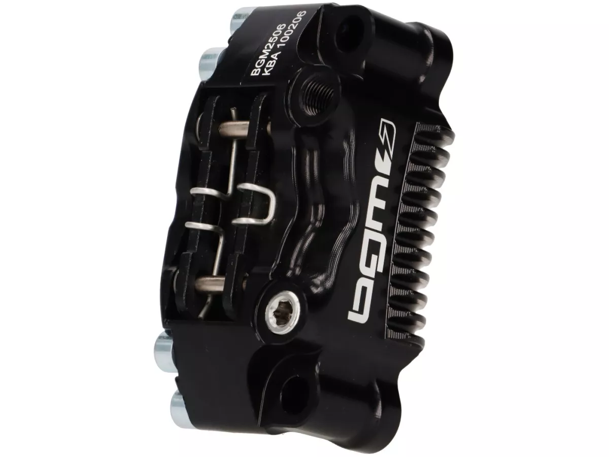 Kit completo de freno delantero - Freno radial BGM PRO SPORT de 4 pistones con adaptador fresado CNC incl. certificado TÜV - adecuado para LML Star/Stella - negro