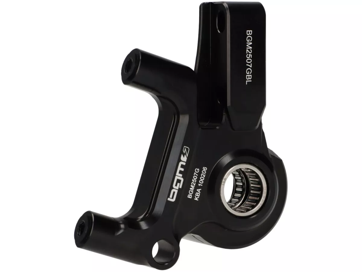 Soporte pinza freno delantero -BGM PRO SPORT (con certificado de piezas TÜV), CNC Touring, radial, tambor de freno tipo Piaggio/Grimeca Ø20mm- Vespa PX Disc (1998-), My, 2011 - negro