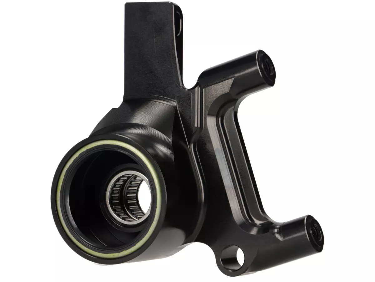 Soporte pinza freno delantero -BGM PRO SPORT (con certificado de piezas TÜV), CNC Touring, radial, tambor de freno tipo Piaggio/Grimeca Ø20mm- Vespa PX Disc (1998-), My, 2011 - negro