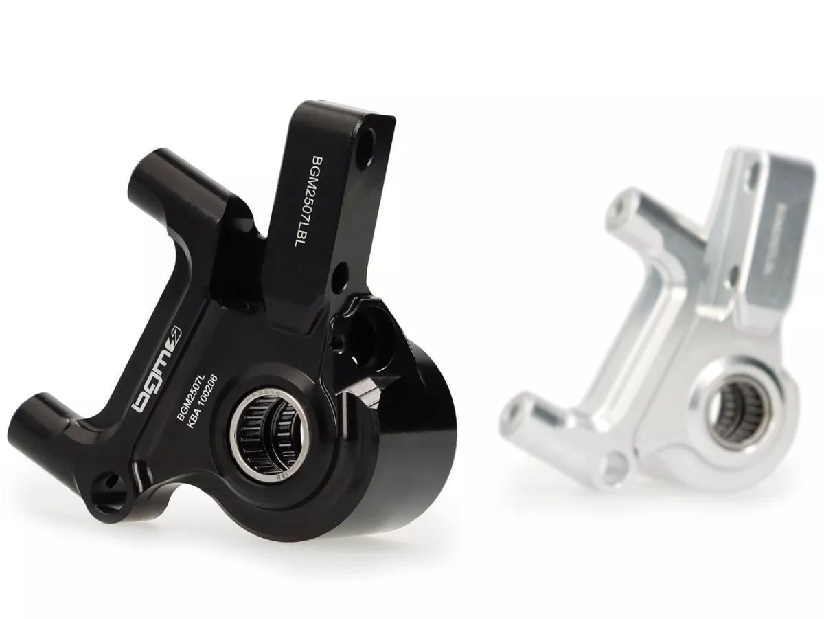 Soporte de pinza de freno delantero BGM PRO SPORT (con certificado de piezas TÜV), CNC Touring, radial, tambor de freno tipo LML- LML, Stella, Star - negro