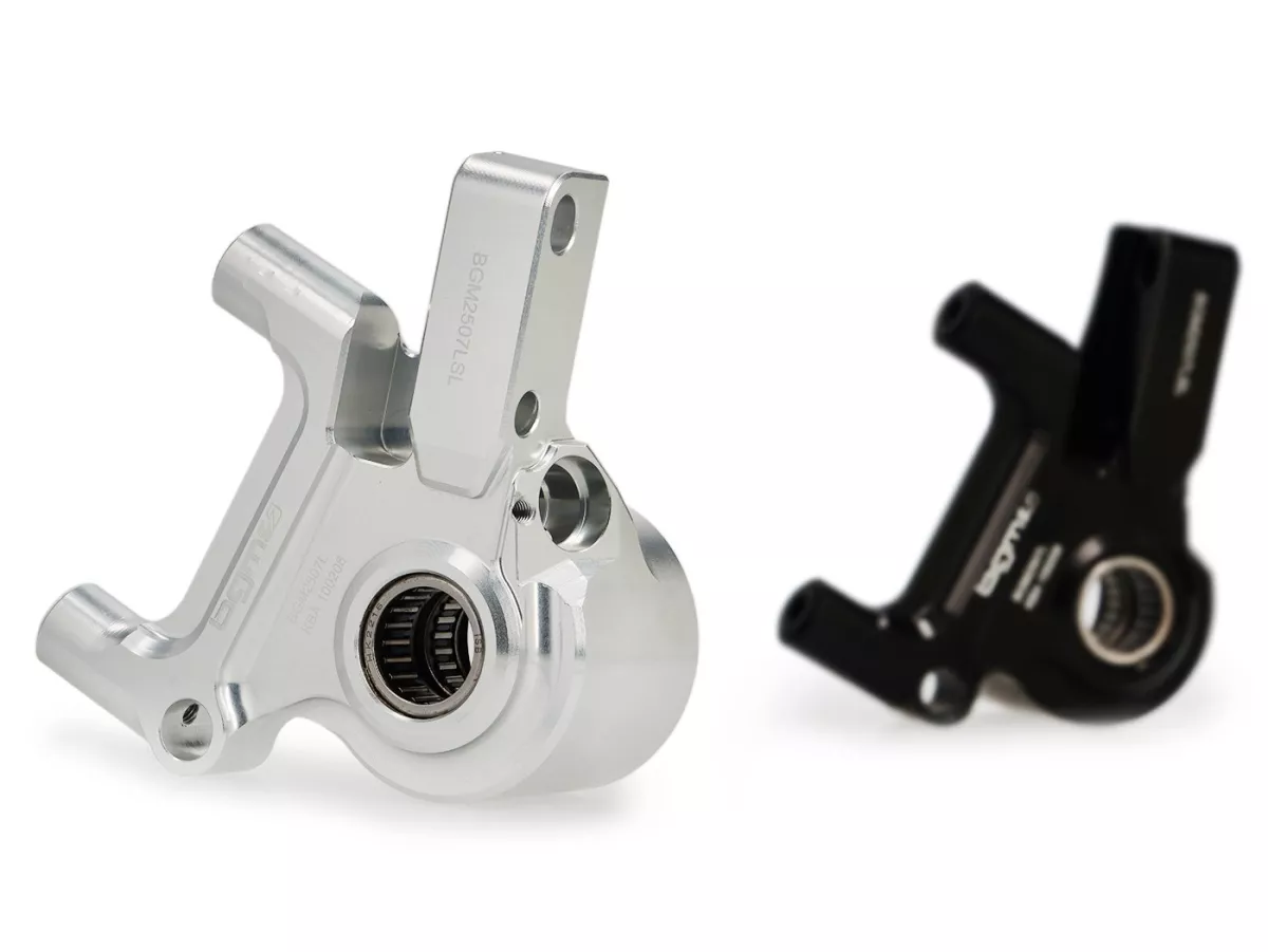 Front brake calliper mount -BGM PRO SPORT (with TÜV parts certificate), CNC Touring, radial, brake drum type LML- LML, Stella, Star - silver