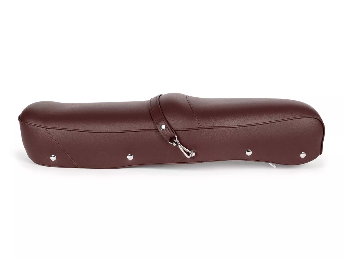 Seat -BGM PRO Pegasus with badge and riveted- Lambretta LI, LI S, SX, TV, DL, GP - brown