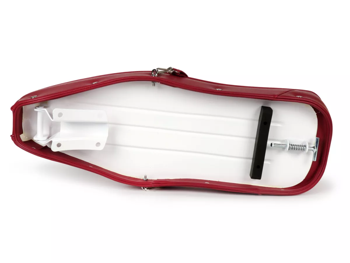 Zadel -BGM PRO Pegasus met schild en geklonken- Lambretta LI, LI S, SX, TV, DL, GP - rood