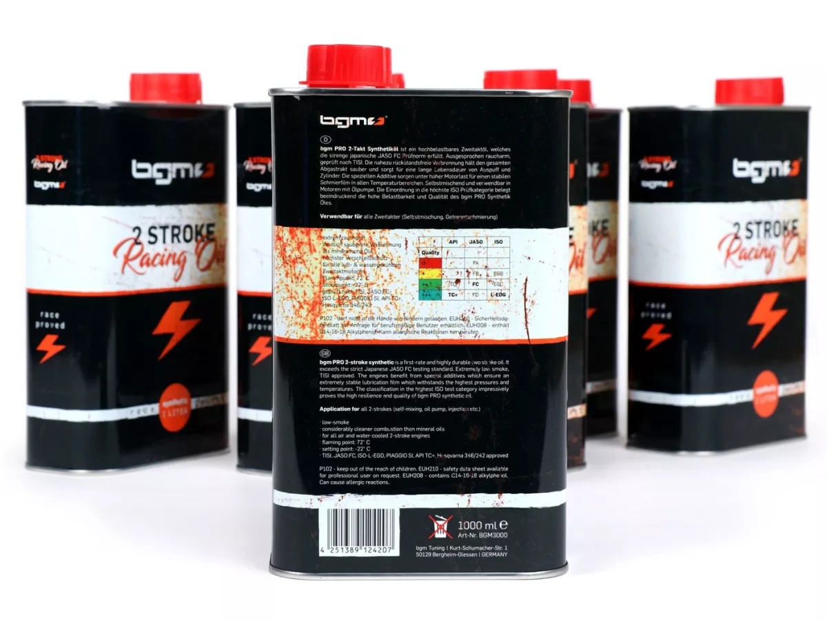 Aceite -BGM PRO Oldie Edition (Lata Vintage)- 2 tiempos sintético - 6x 1000ml - pack económico
