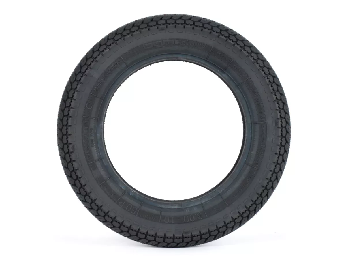 Tyre -BGM Classic (made in Germany by Heidenau)- 3.00 - 10 inch TT 50P 150 km/h (reinforced)) - for tube rims only