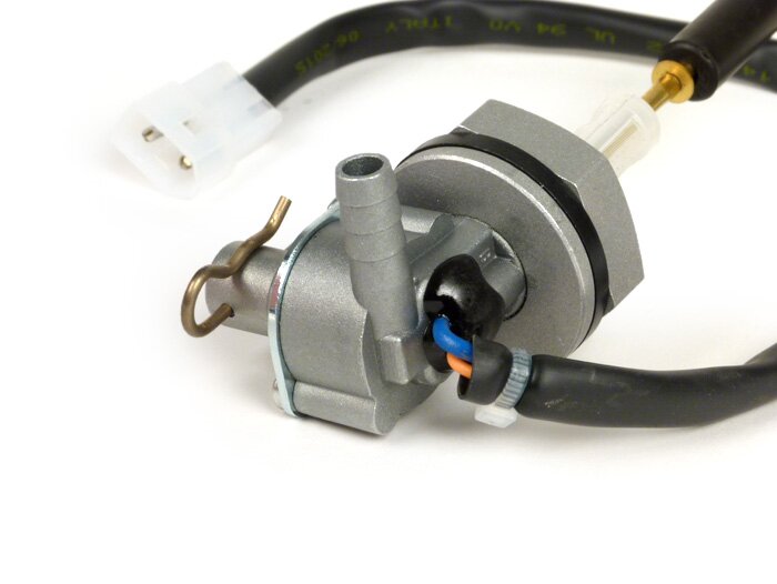 Grifo de gasolina -BGM PRO Faster Flow V2.0 elect. Indicador de reserva - Vespa PX, T5 125cc, Rally180 (VSD1T), Rally200 (VSE1T), Sprint150 (VLB1T), TS125 (VNL3T), GT125 (VNL2T), GTR125 (VNL2T), GL150 (VLA1T), Super, VNA, VNB, VBA, VBB, V50, V90, PV125, E
