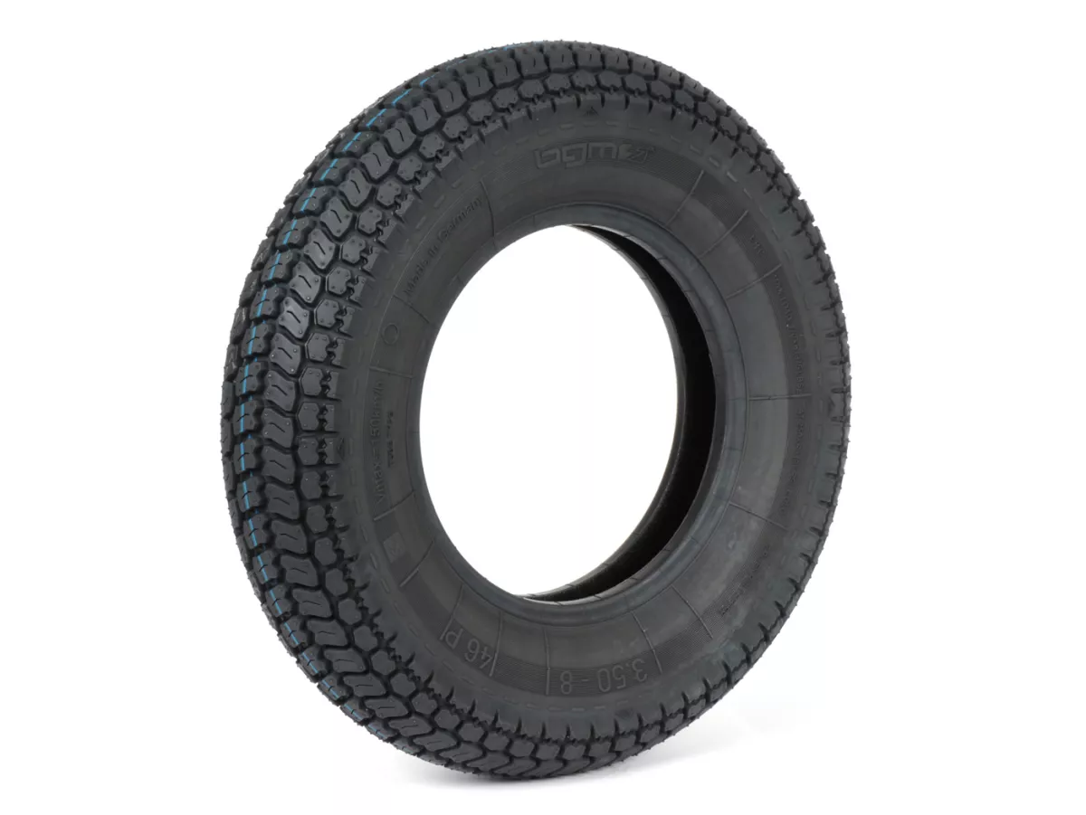 Tyre -BGM Classic (made in Germany by Heidenau)- 3.50 - 8 inch (4PR) TT 46P 150 km/h (reinforced)) - for tube rims only