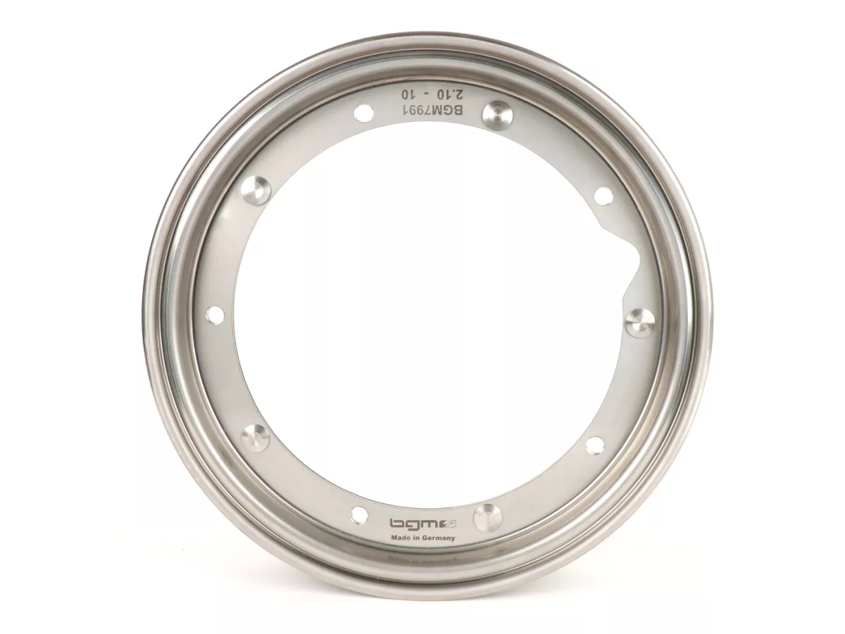 Complete bandenset -BGM Classic, Vespa 3.50 - 10 inch TT 59P (versterkt) - velg 2.10-10 roestvrij staal