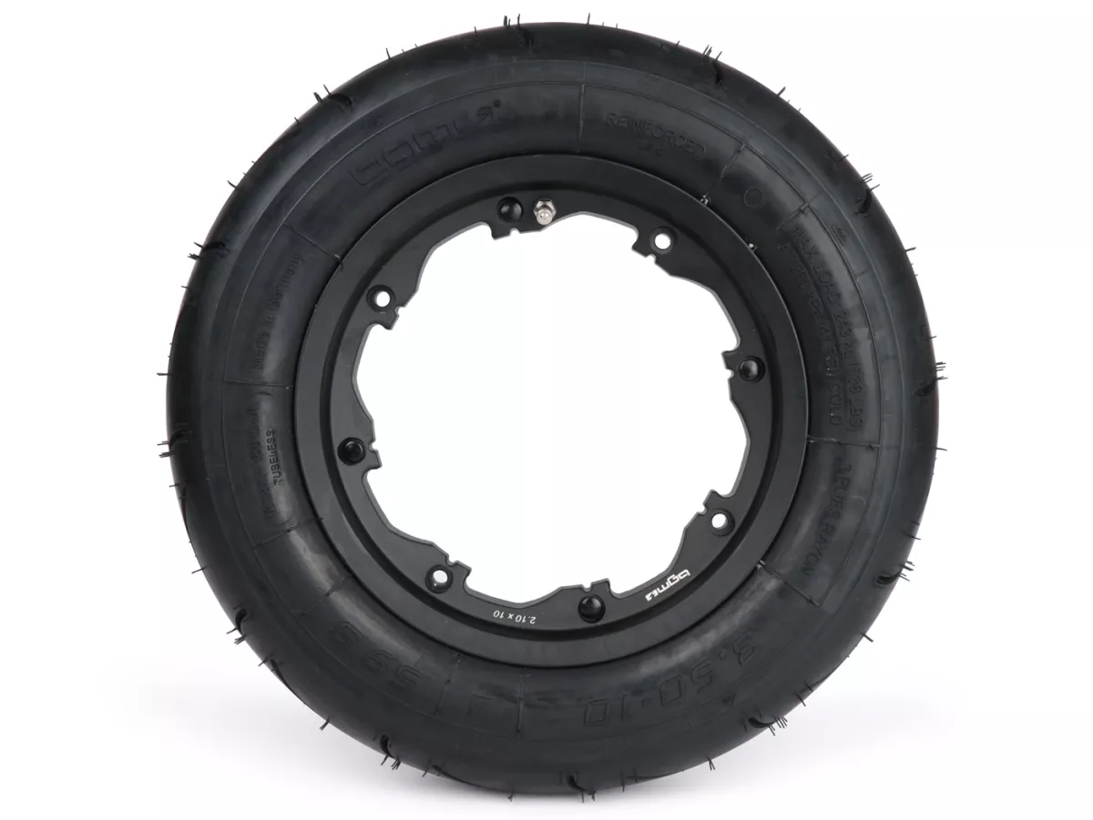Rueda completa -BGM Sport, tubeless, Lambretta- 3.50 - 10 pulgadas TL 59S (reforzada) - llanta 2.10-10 negra