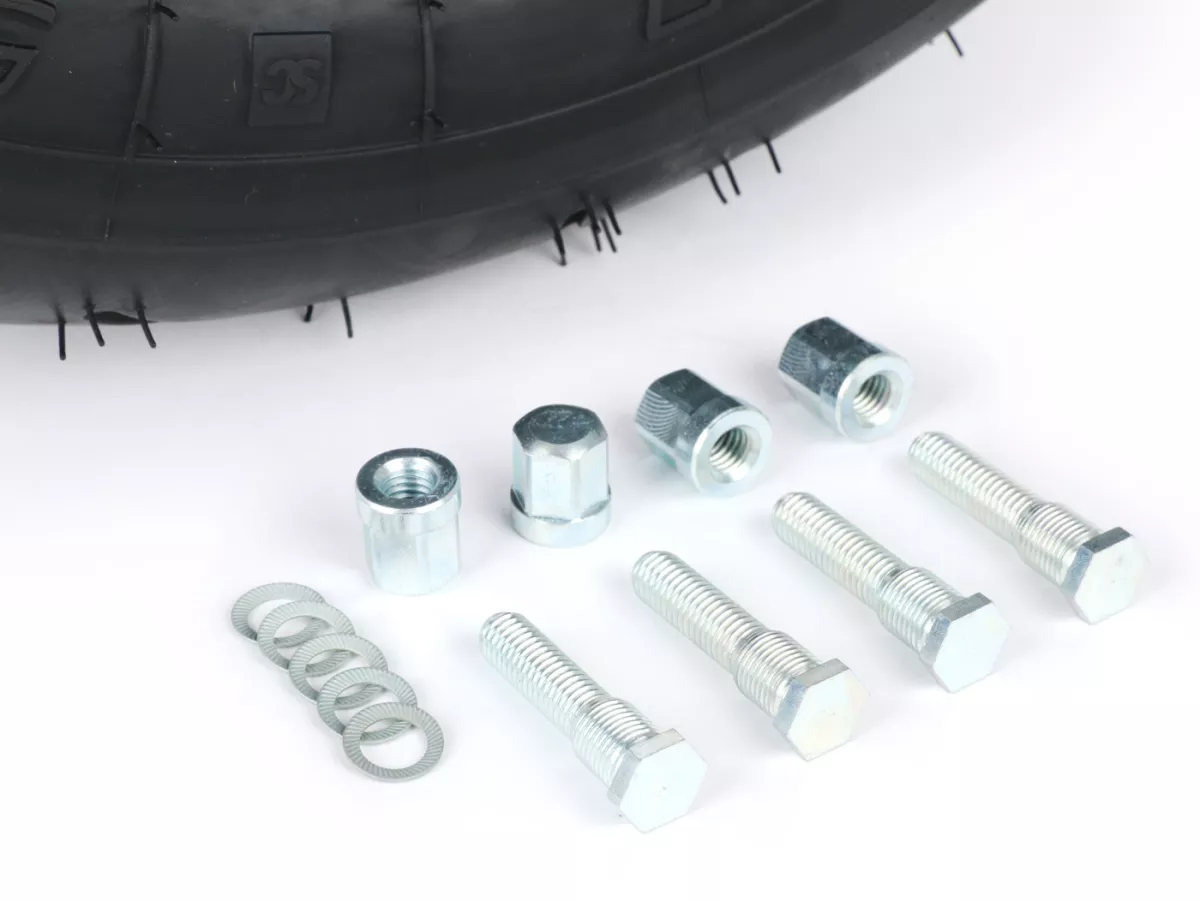 Rueda completa -BGM Sport, tubeless, Lambretta- 3.50 - 10 pulgadas TL 59S (reforzada) - llanta 2.10-10 blanca