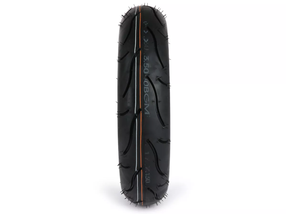 Rueda completa -BGM Sport, tubeless, Lambretta- 3.50 - 10 pulgadas TL 59S (reforzada) - llanta 2.10-10 blanca