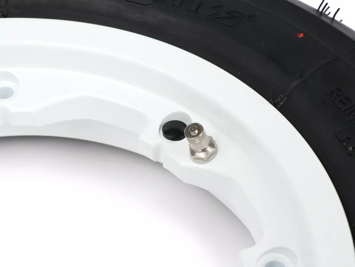 Rueda completa -BGM Sport, tubeless, Lambretta- 3.50 - 10 pulgadas TL 59S (reforzada) - llanta 2.10-10 blanca