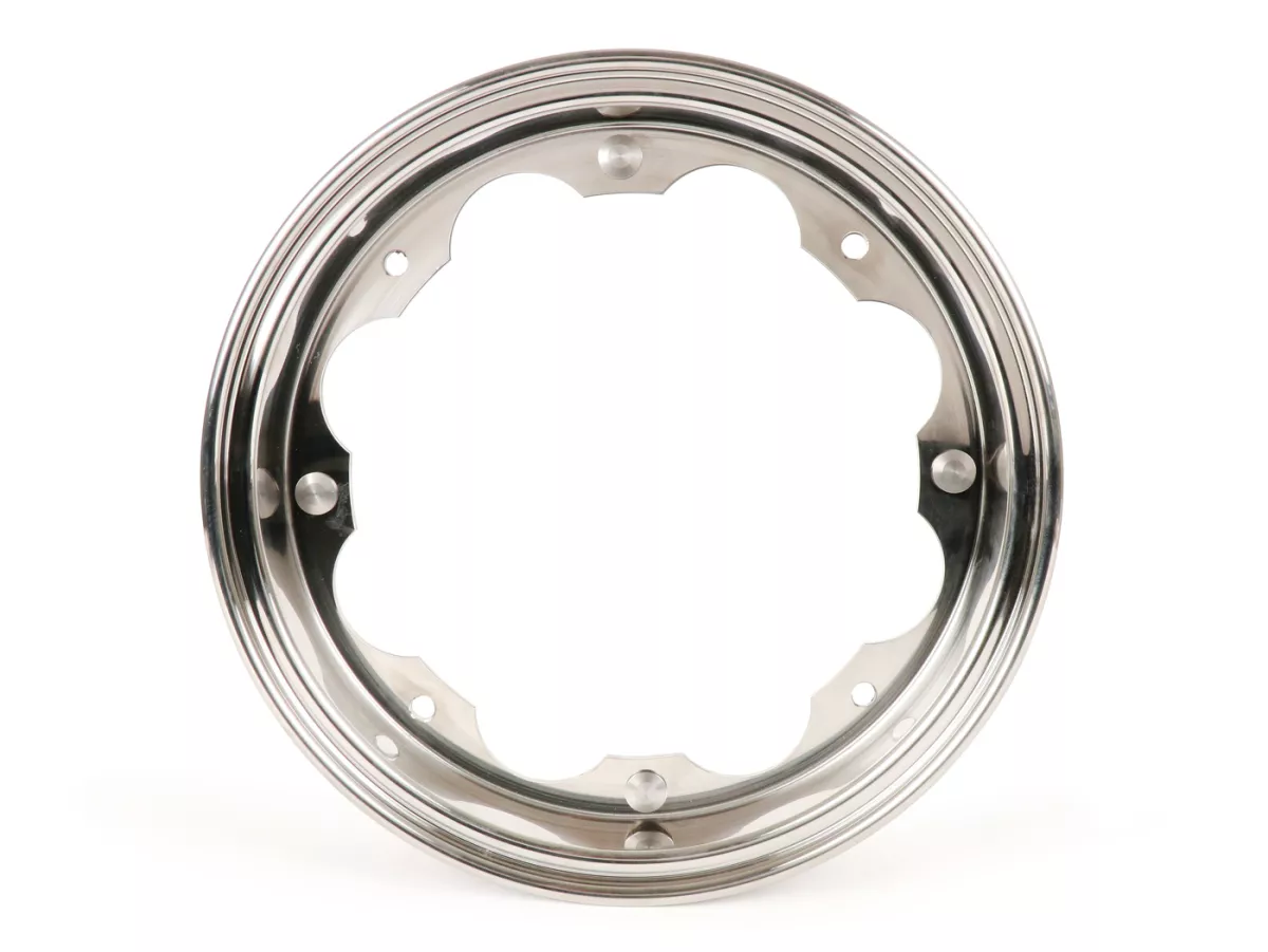 Ban lengkap -BGM Sport, Lambretta- 3.50 - 10 inci TT 59S (diperkuat) - pelek 2.15-10 baja tahan karat yang dipoles
