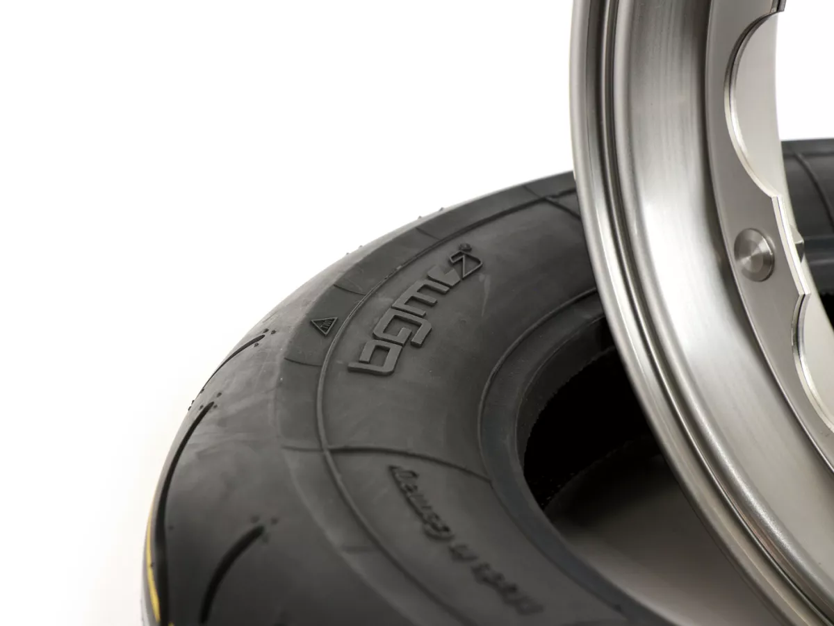 Bandenset -BGM Sport, Lambretta- 3.50 - 10 inch TT 59S (versterkt) - velg 2.15-10 roestvrij staal