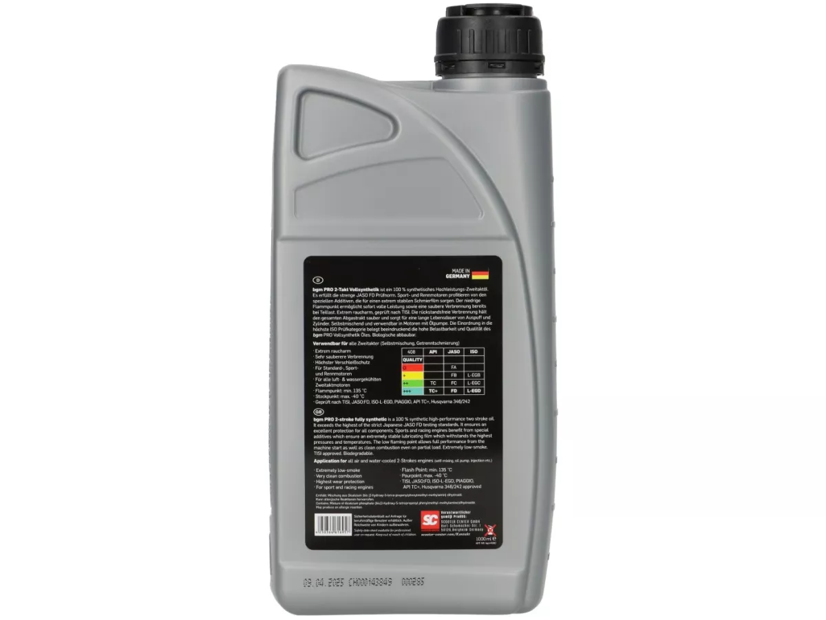 Olio -BGM PRO RACE- 2 tempi completamente sintetico - 1000ml