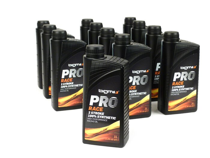 Aceite -BGM PRO RACE- 2 tiempos totalmente sintético - 12x 1000ml - paquete económico