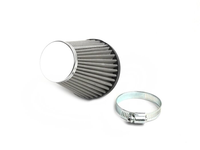 Luftfilter -OEM KVALITET rostfritt stål- Anslutningsbredd = 48mm - Krom