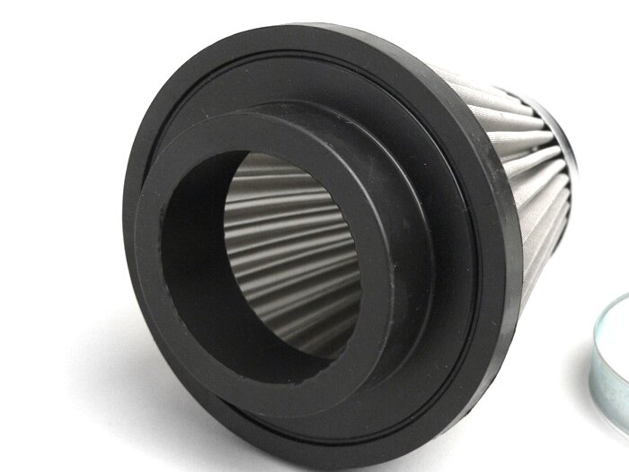 Luftfilter -OEM KVALITET rostfritt stål- Anslutningsbredd = 48mm - Krom